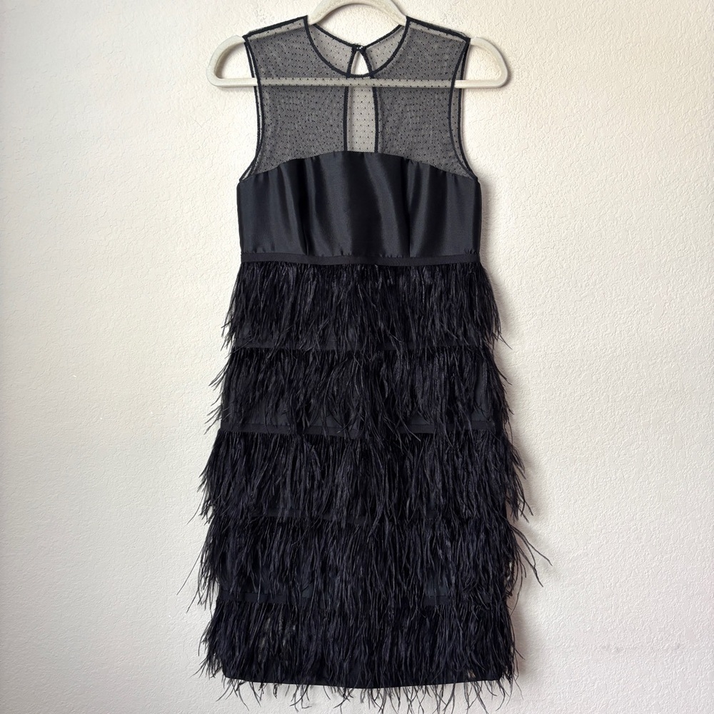 Carolina Herrera Ostrich Feather Elegant LBD Cocktail Party Dress